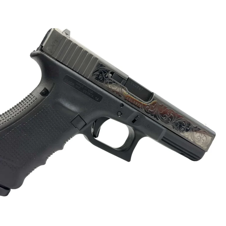 GLOCK G17 GEN 4 9MM PISTOL BLACK DLC SCROLL ENGRAVED 17RD