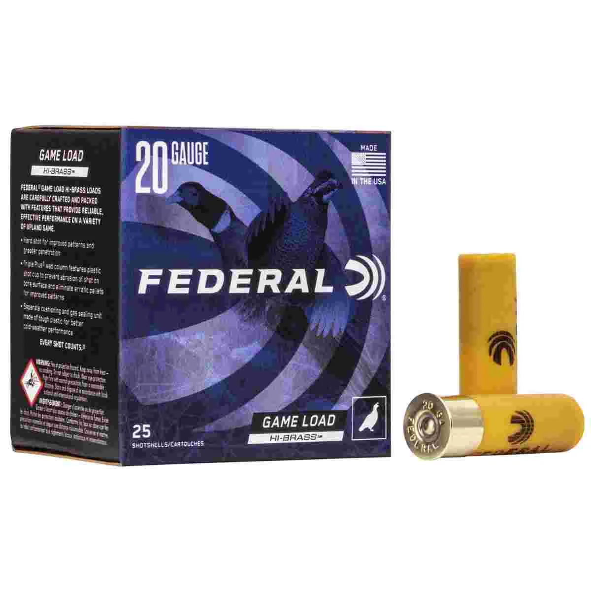 Federal Game-Shok Upland Game Hi Brass Load 20 ga 2 3/4" MAX 1 oz #5 - 25/box