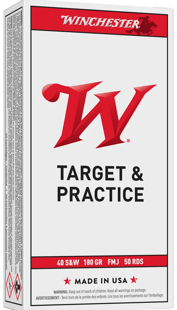 WINCHESTER CNTRFR 40S&W 180GR FMJ 50RD BOX 500RD CASE